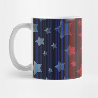 Stars and Stripe Blue Red Black Rococo Mug